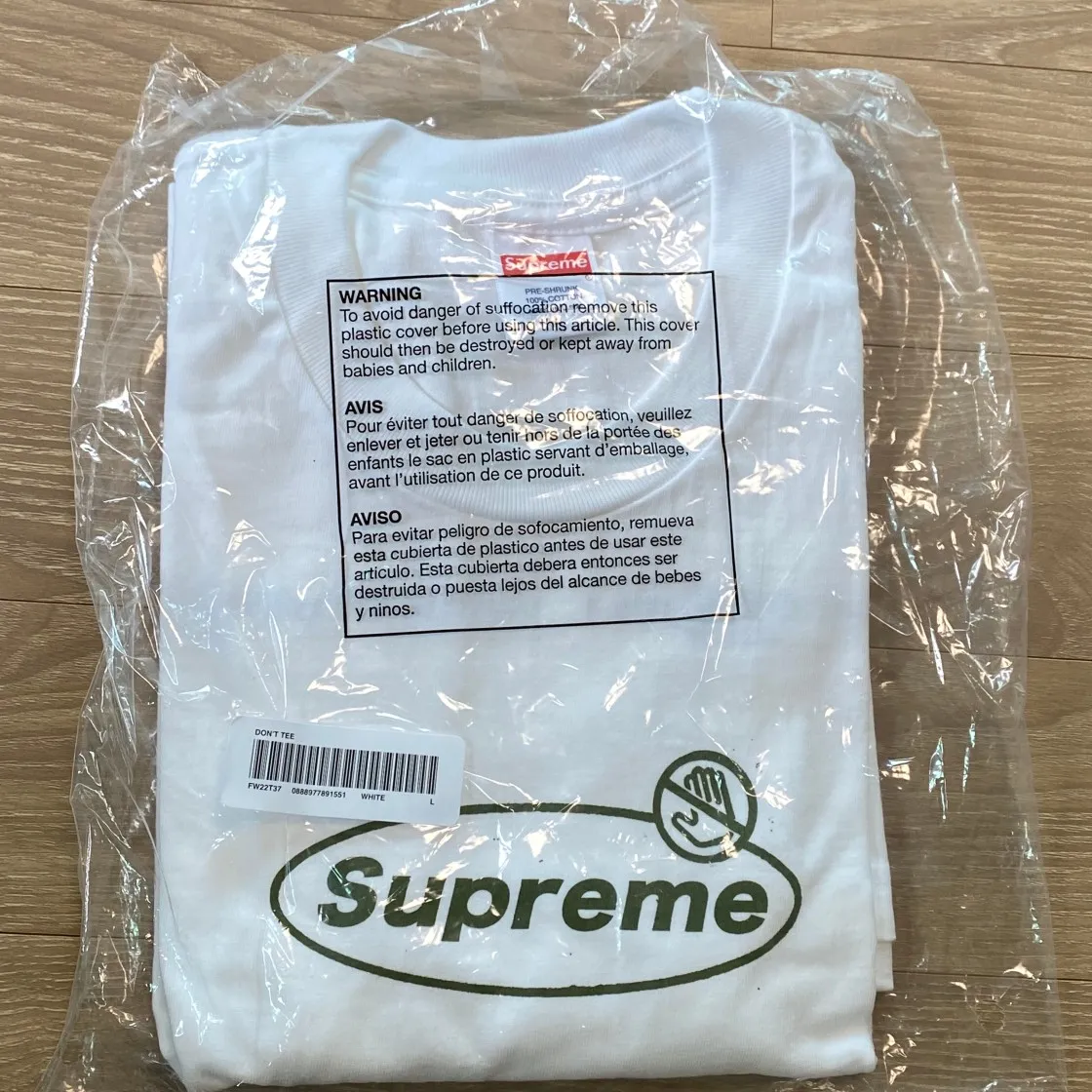 슈프림 워닝 티셔츠 화이트 - 22FW thumbnail 4