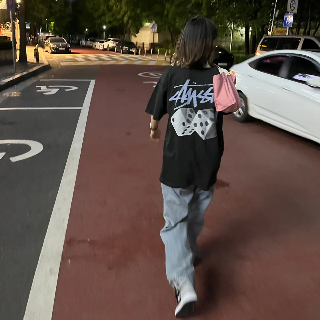 스투시 롤 더 다이스 피그먼트 다이드 티셔츠 블랙 thumbnail 4