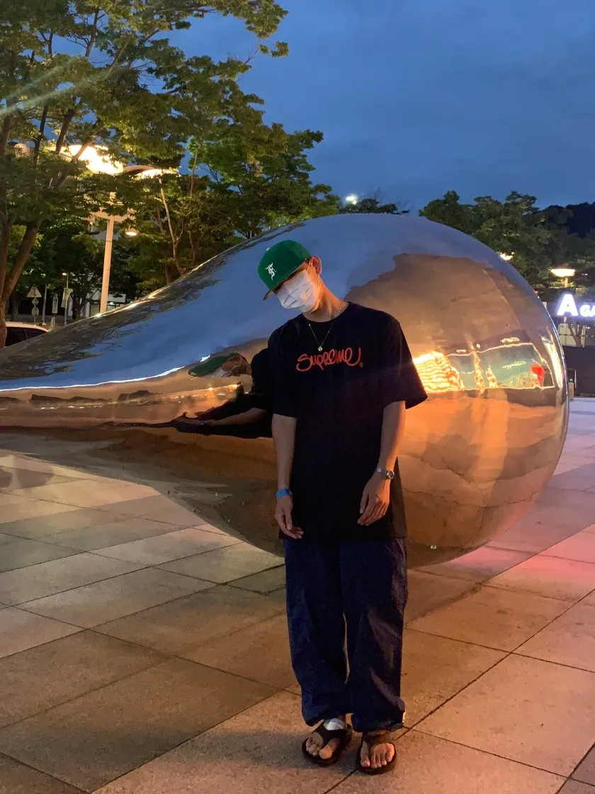 슈프림 핸드스타일 티셔츠 네이비 - 22SS thumbnail 3