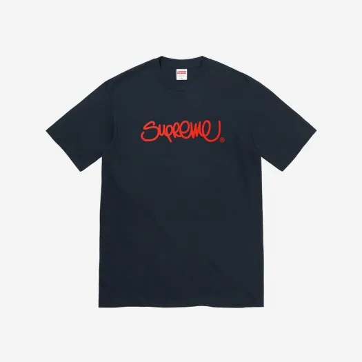 슈프림 핸드스타일 티셔츠 네이비 - 22SS