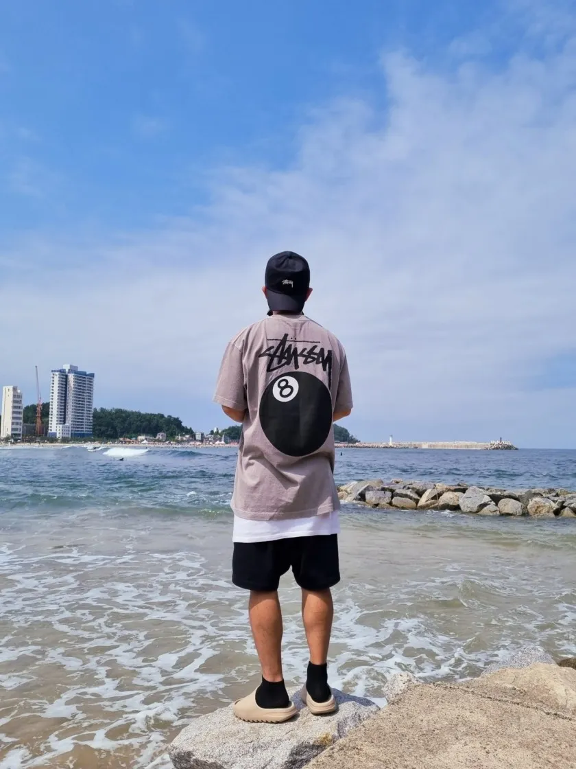 스투시 8볼 피그먼트 다이드 티셔츠 그레이 - 22SS thumbnail 4