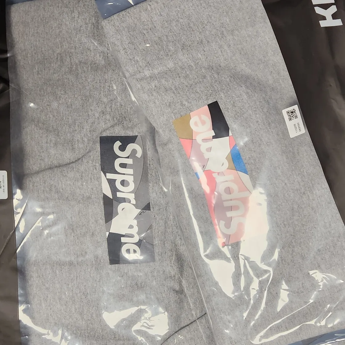 슈프림 x 에밀리오 푸치 박스로고 티셔츠 헤더 그레이 블랙 - 21SS thumbnail 2