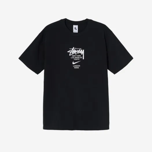 나이키 x 스투시 월드투어 티셔츠 블랙 - 아시아