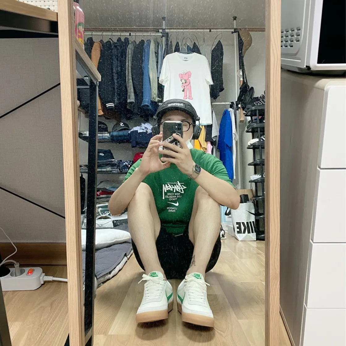 나이키 x 스투시 월드투어 티셔츠 그린 - 아시아 thumbnail 5