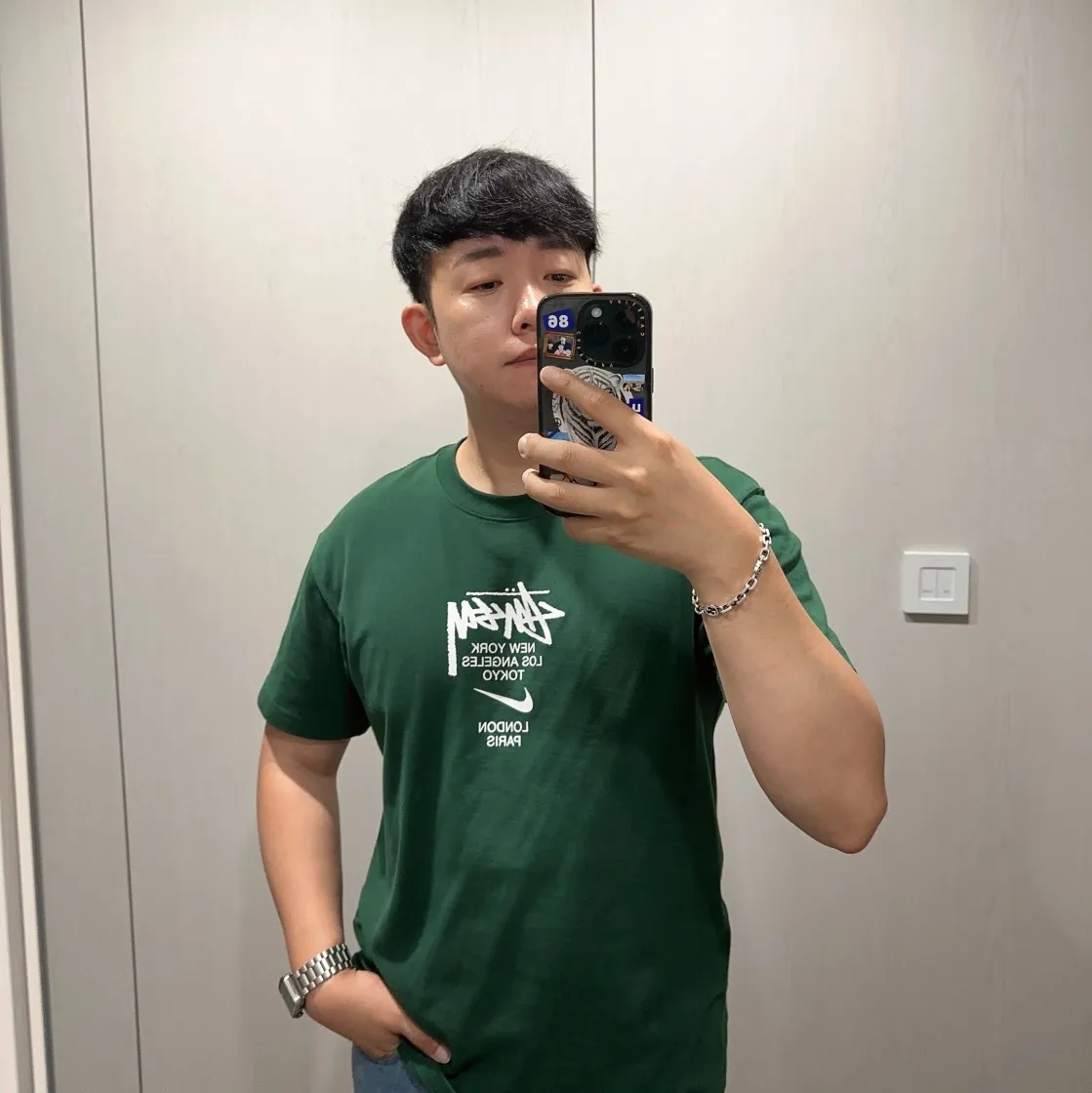 나이키 x 스투시 월드투어 티셔츠 그린 - 아시아 thumbnail 8