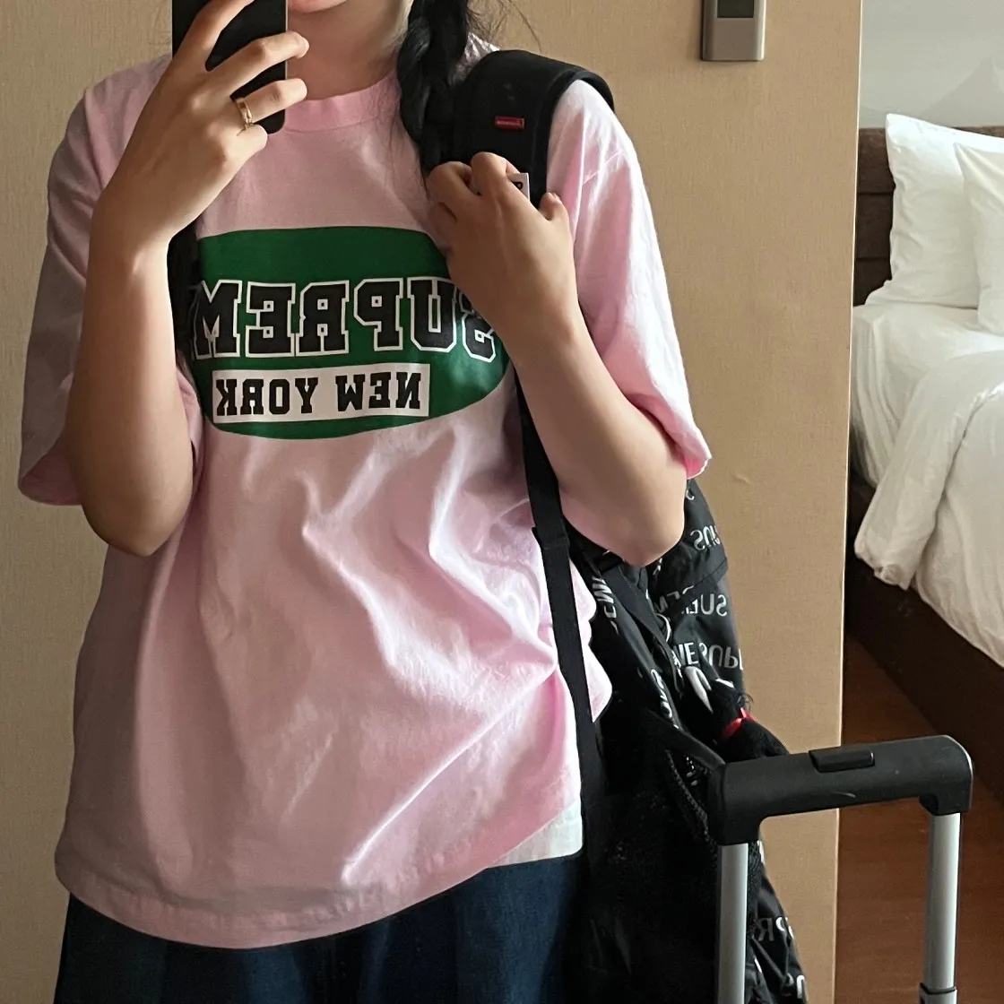 슈프림 뉴욕 티셔츠 라이트 핑크 - 23SS thumbnail 2