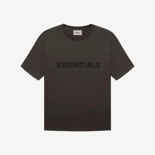 에센셜 3D 실리콘 아플리케 박시 티셔츠 웨더드 블랙 - 20FW