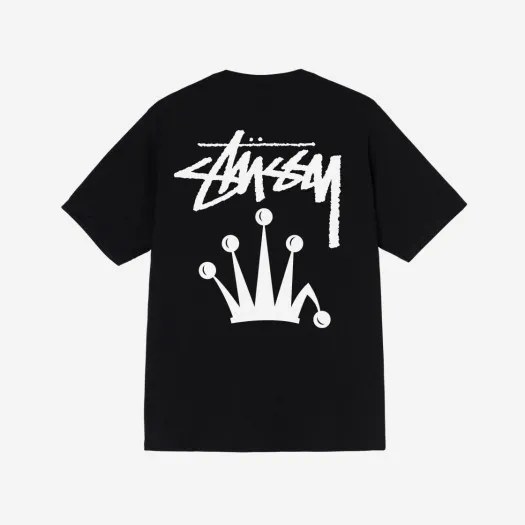 스투시 스탁 크라운 티셔츠 블랙