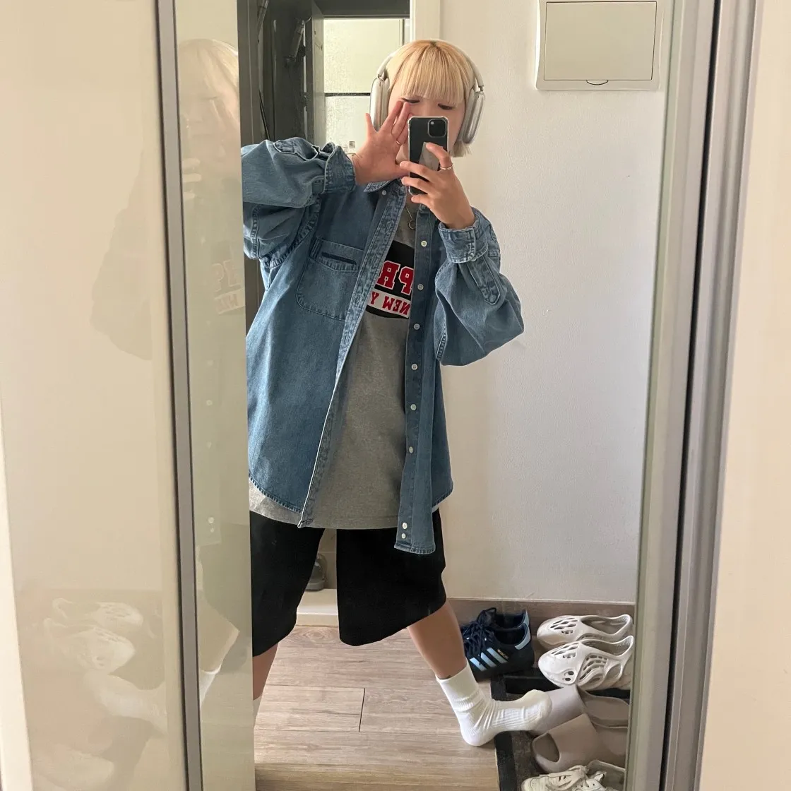 슈프림 뉴욕 티셔츠 헤더 그레이 - 23SS thumbnail 3