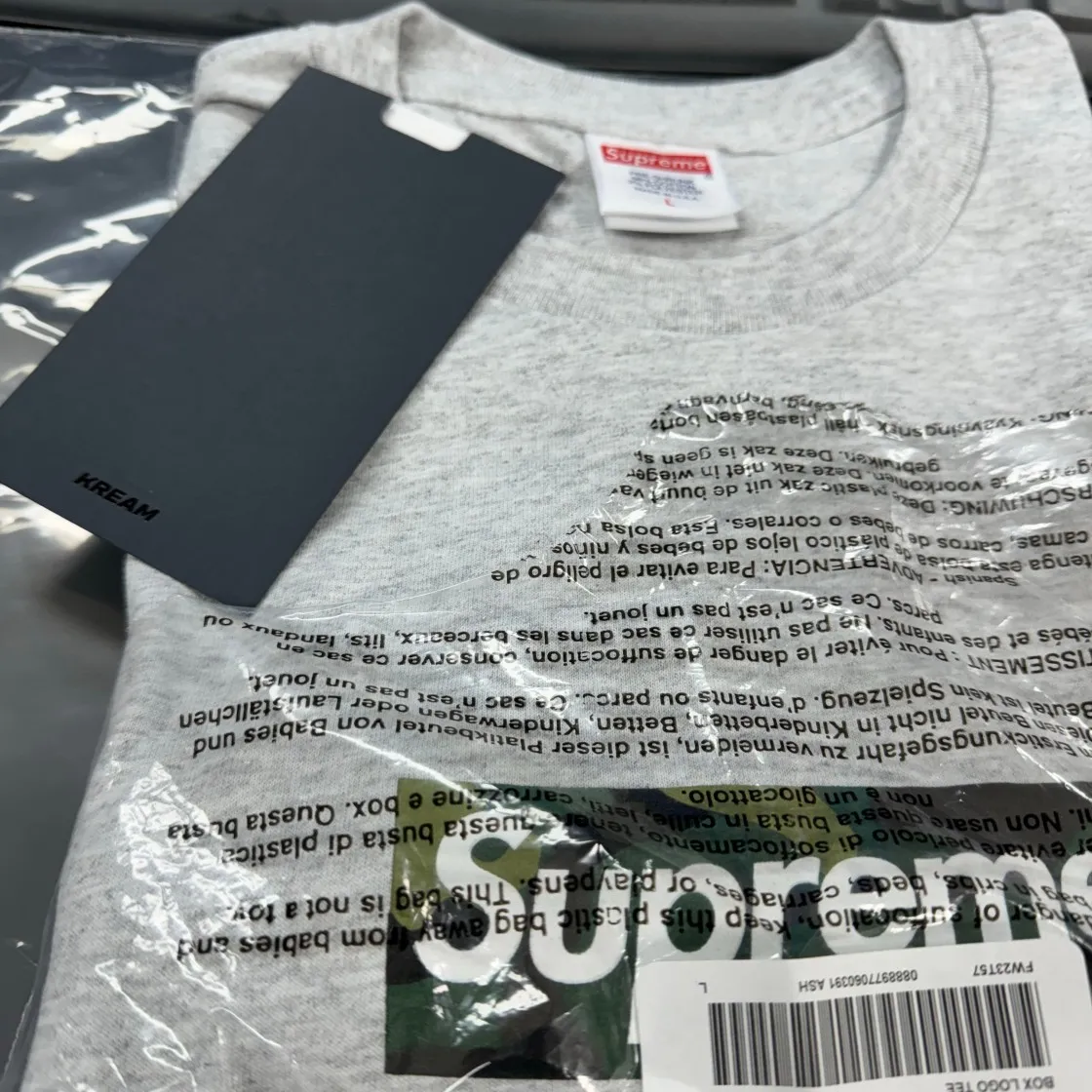 슈프림 박스로고 티셔츠 애쉬 그레이 - 23FW thumbnail 7