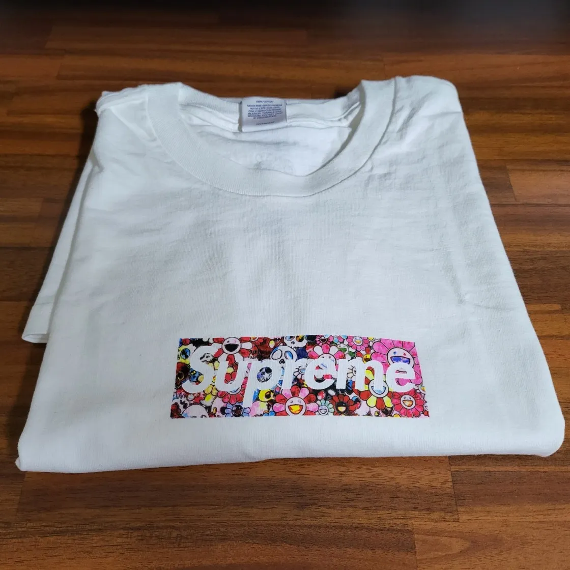 슈프림 x 무라카미 다카시 코비드-19 릴리프 박스로고 티셔츠 화이트 - 20SS thumbnail 4