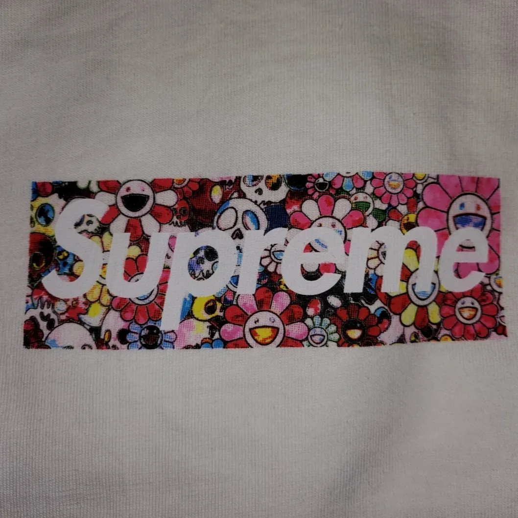 슈프림 x 무라카미 다카시 코비드-19 릴리프 박스로고 티셔츠 화이트 - 20SS thumbnail 5