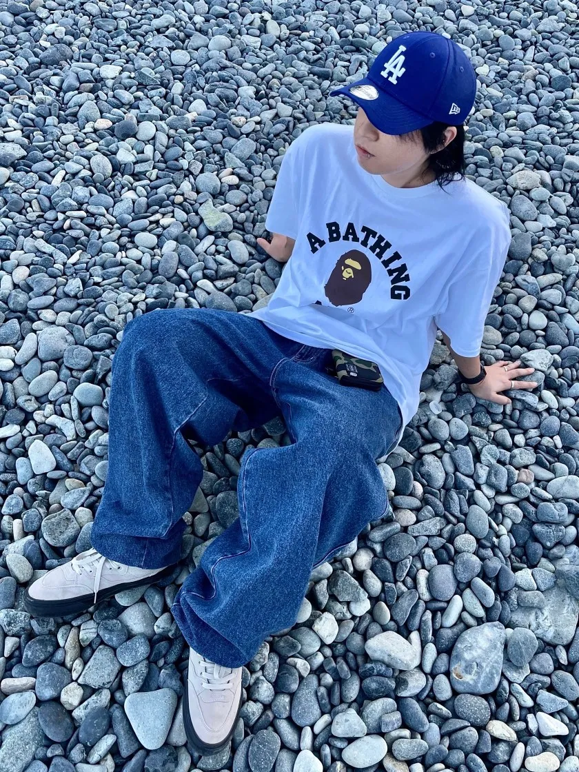 베이프 x JJJ자운드 컬리지 티셔츠 화이트 thumbnail 5