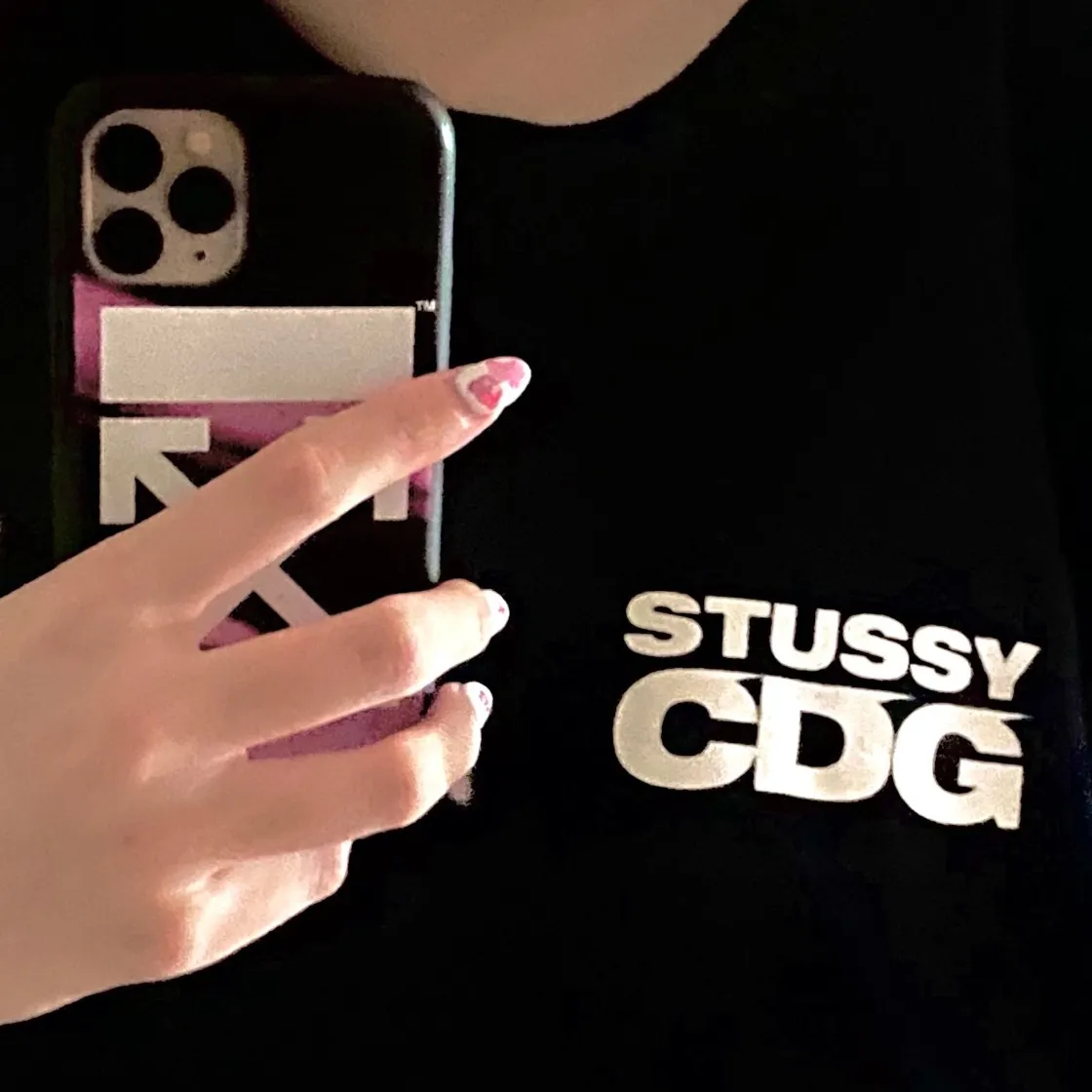 스투시 x CDG 서프맨 티셔츠 블랙 thumbnail 7