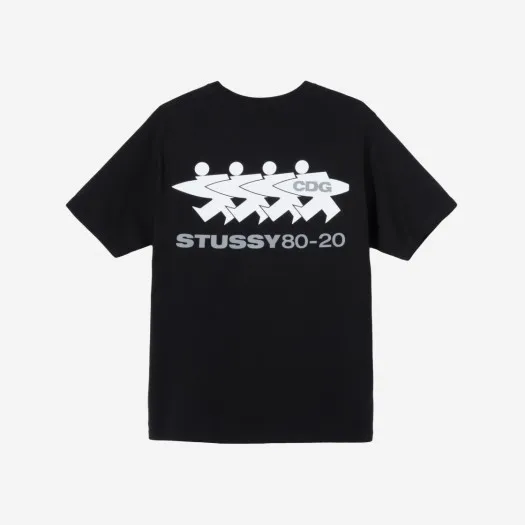 스투시 x CDG 서프맨 티셔츠 블랙