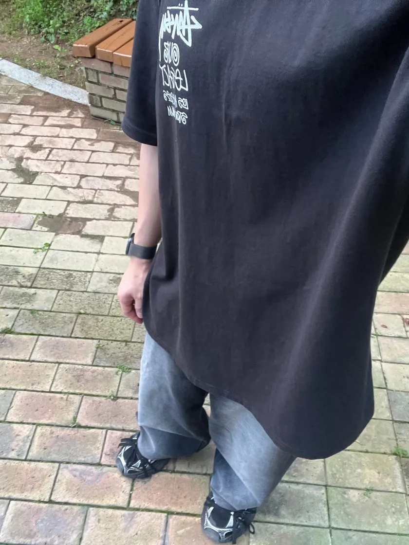 스투시 x 아워레가시 서프맨 티셔츠 블랙 - 21SS thumbnail 6