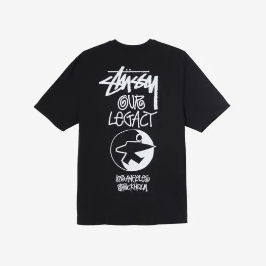 스투시 x 아워레가시 서프맨 티셔츠 블랙 - 21SS