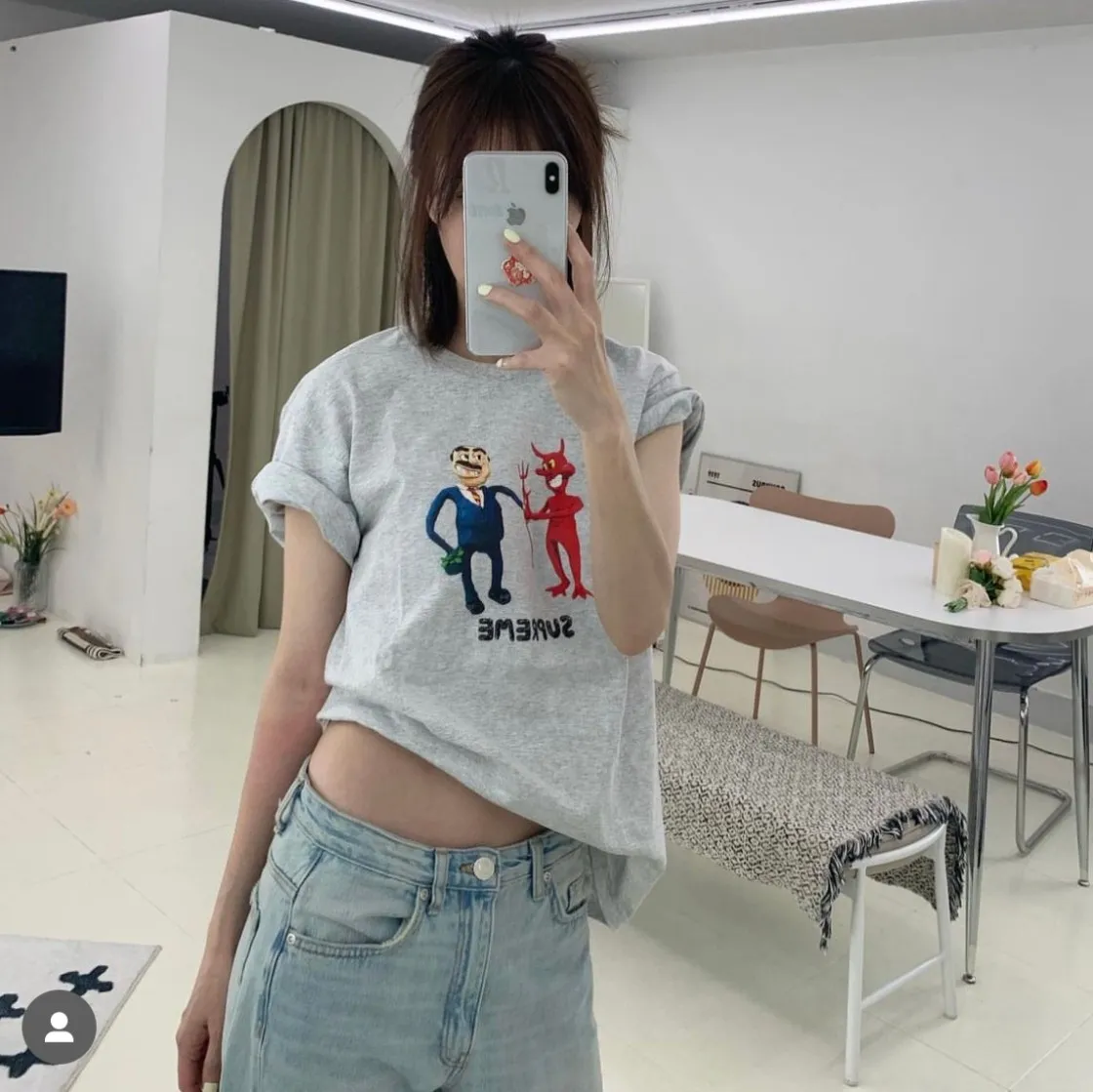 슈프림 비즈니스 티셔츠 애쉬 그레이 - 23SS thumbnail 2