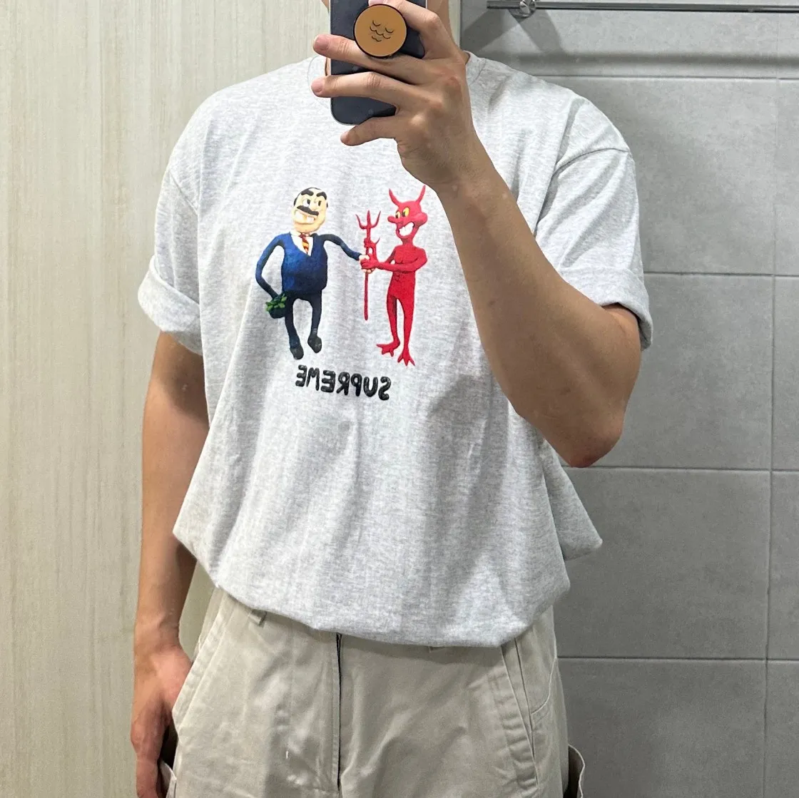 슈프림 비즈니스 티셔츠 애쉬 그레이 - 23SS thumbnail 8