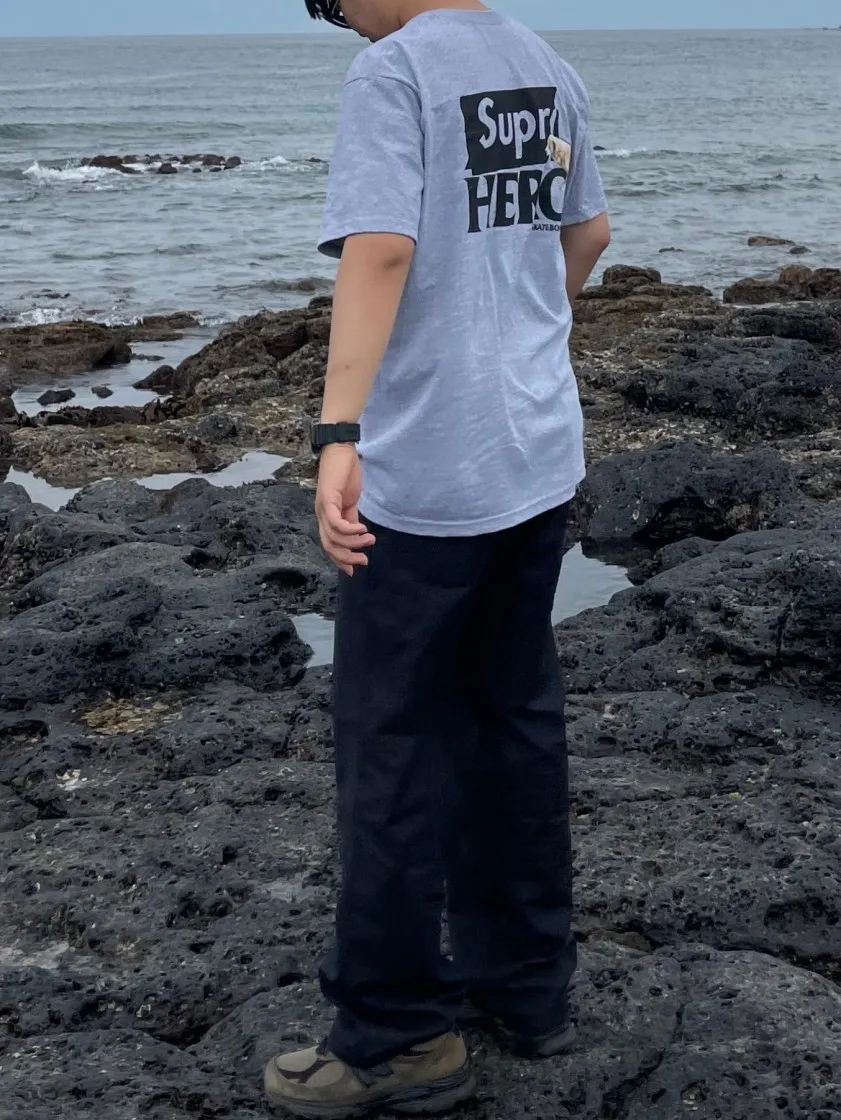 슈프림 안티히어로 도그 티셔츠 헤더 그레이 - 22SS thumbnail 2