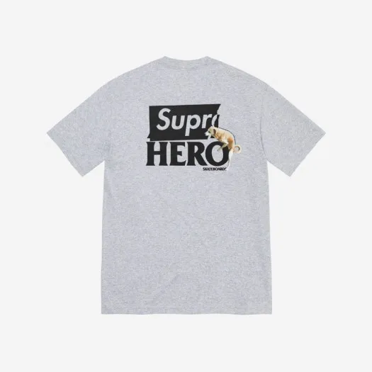슈프림 안티히어로 도그 티셔츠 헤더 그레이 - 22SS