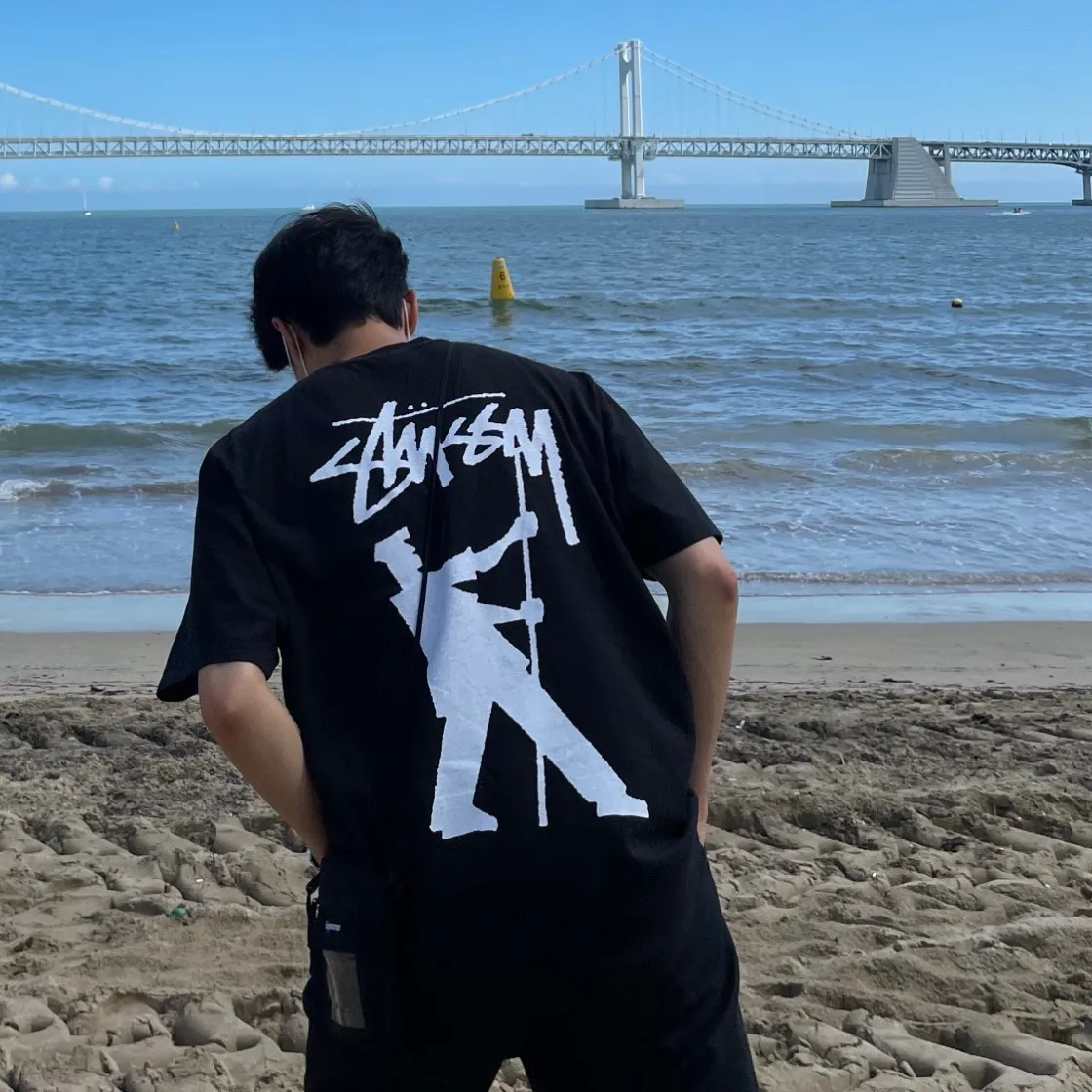 스투시 페인터 다이드 티셔츠 블랙 thumbnail 2