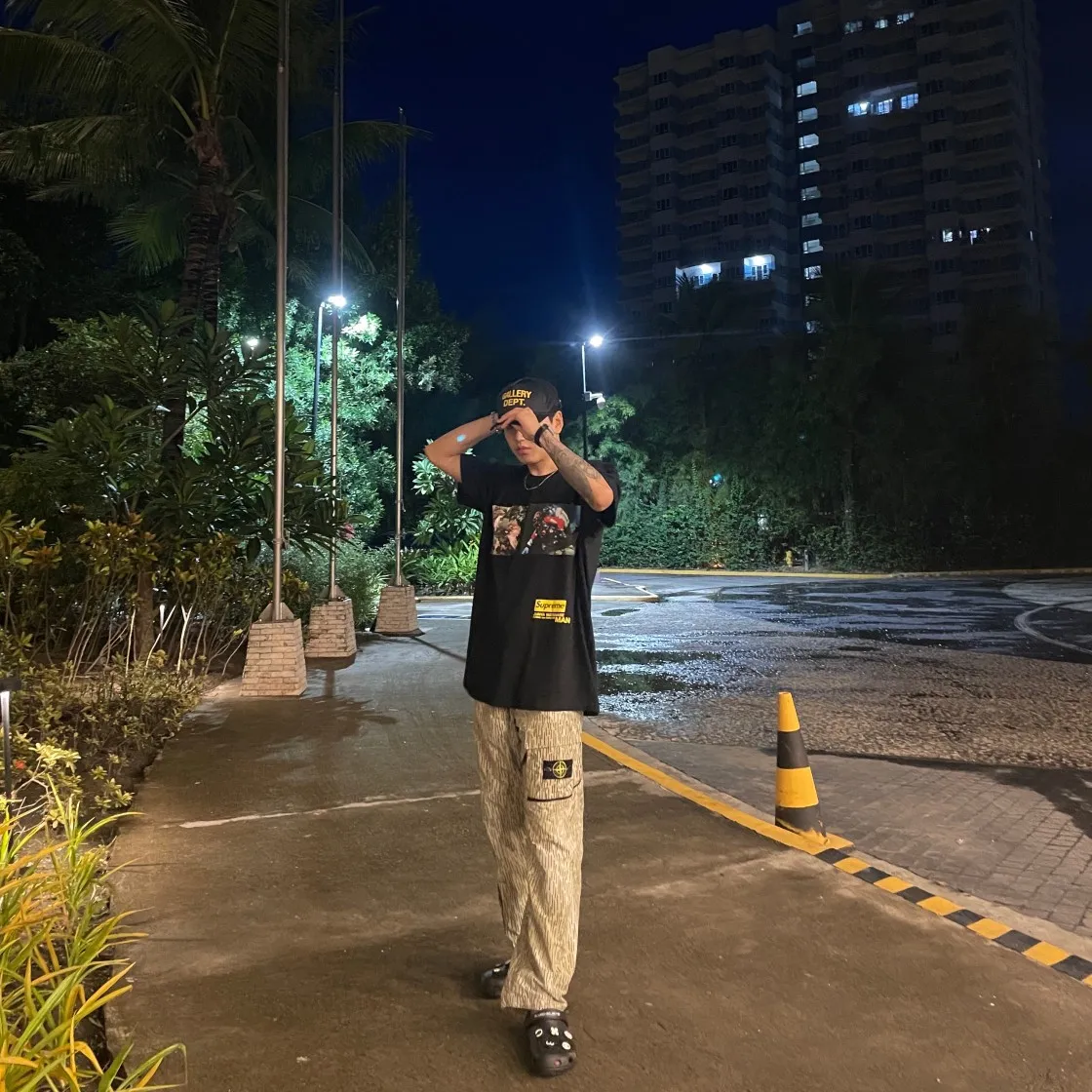 슈프림 x 꼼데가르송 준야 와타나베 맨 네이쳐 티셔츠 블랙 - 21FW thumbnail 3