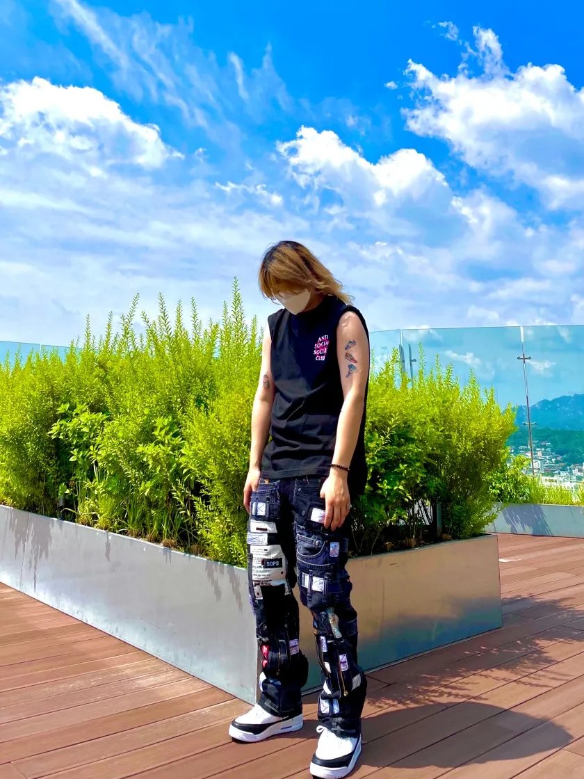 안티 소셜 소셜 클럽 x 프라그먼트 볼트 티셔츠 핑크 thumbnail 2