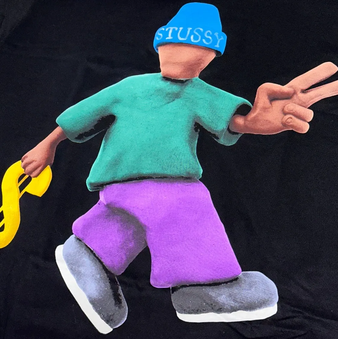 스투시 피스 앤 프로스페리티 티셔츠 블랙 thumbnail 4