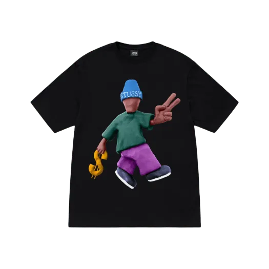 스투시 피스 앤 프로스페리티 티셔츠 블랙