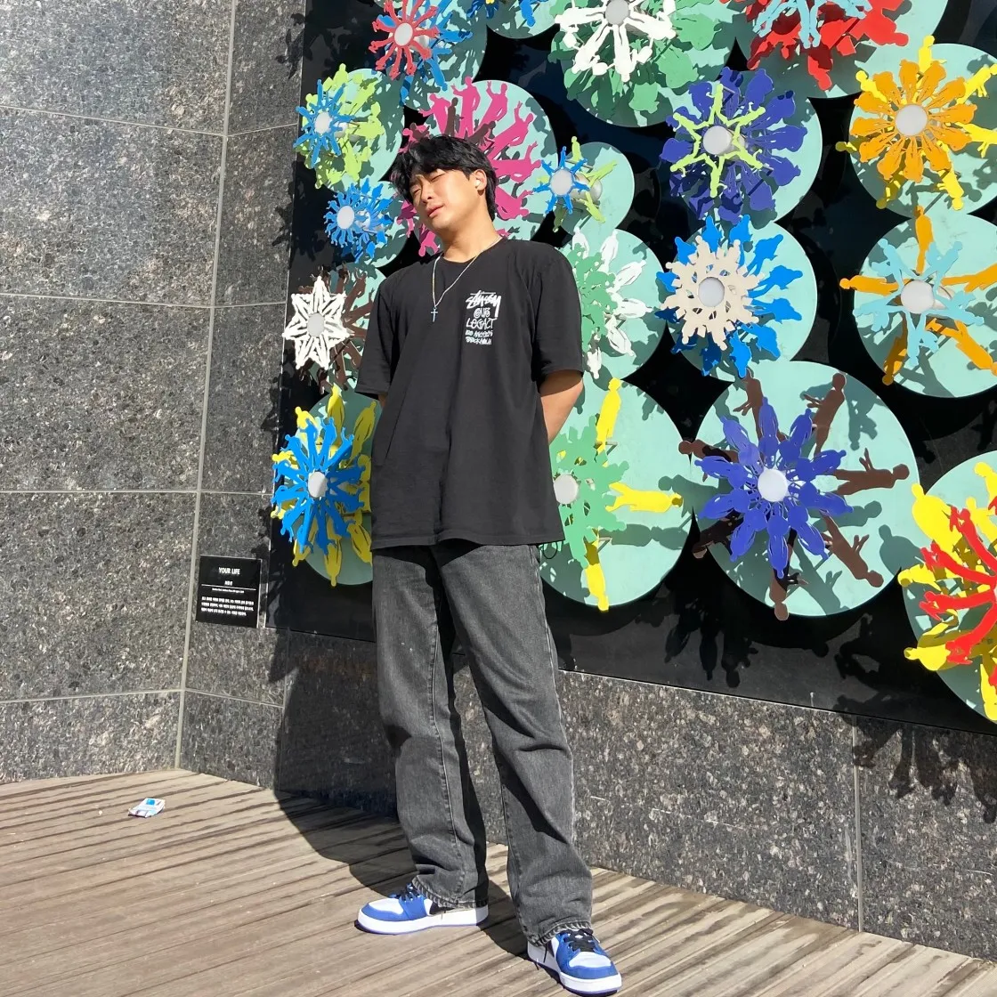 스투시 x 아워레가시 서프맨 피그먼트 다이드 티셔츠 블랙 - 20FW thumbnail 5