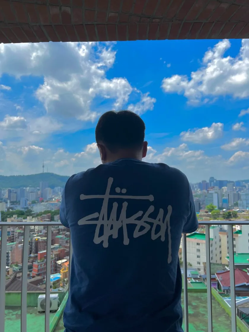 스투시 베이직 스투시 피그먼트 다이드 티셔츠 블루 2022 thumbnail 3