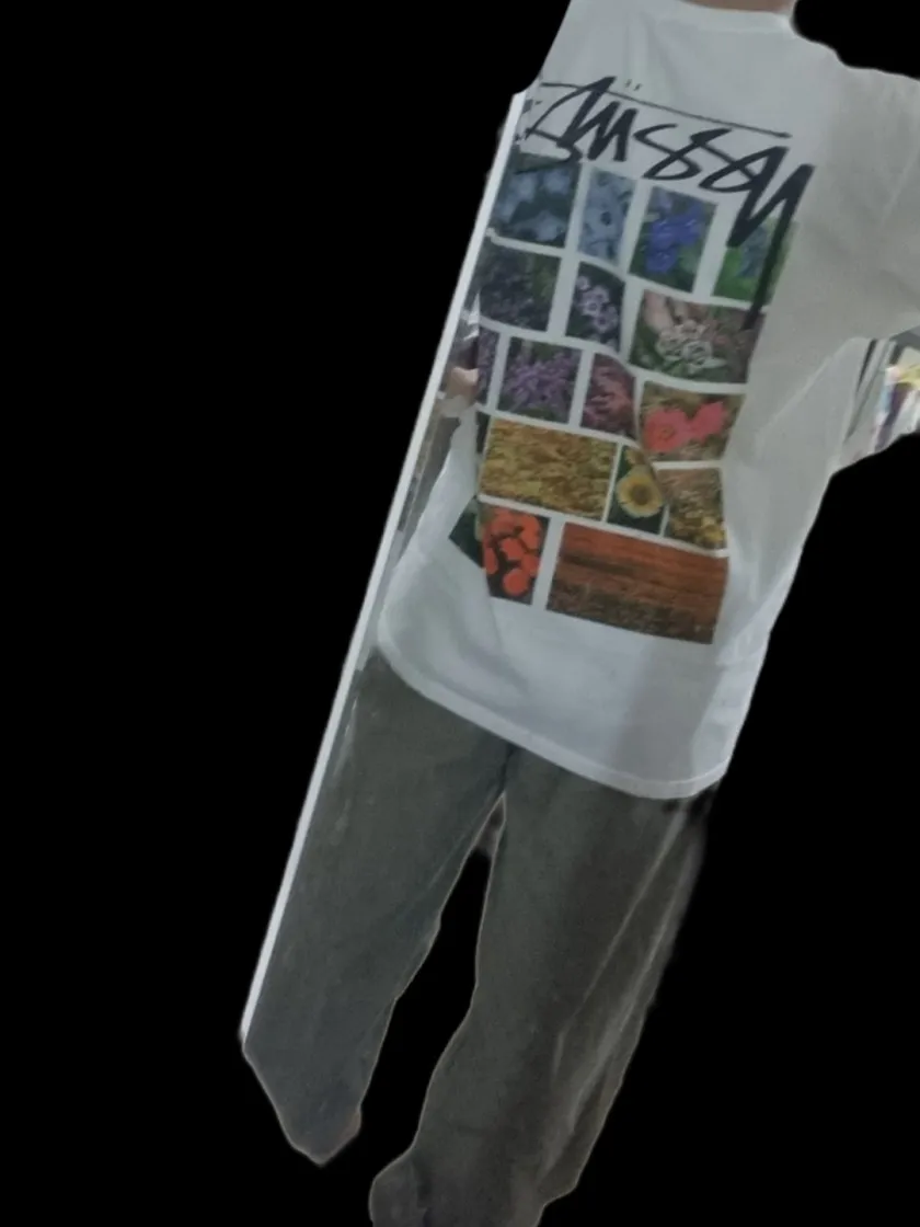 스투시 플라워 그리드 피그먼트 다이드 티셔츠 내츄럴 thumbnail 9