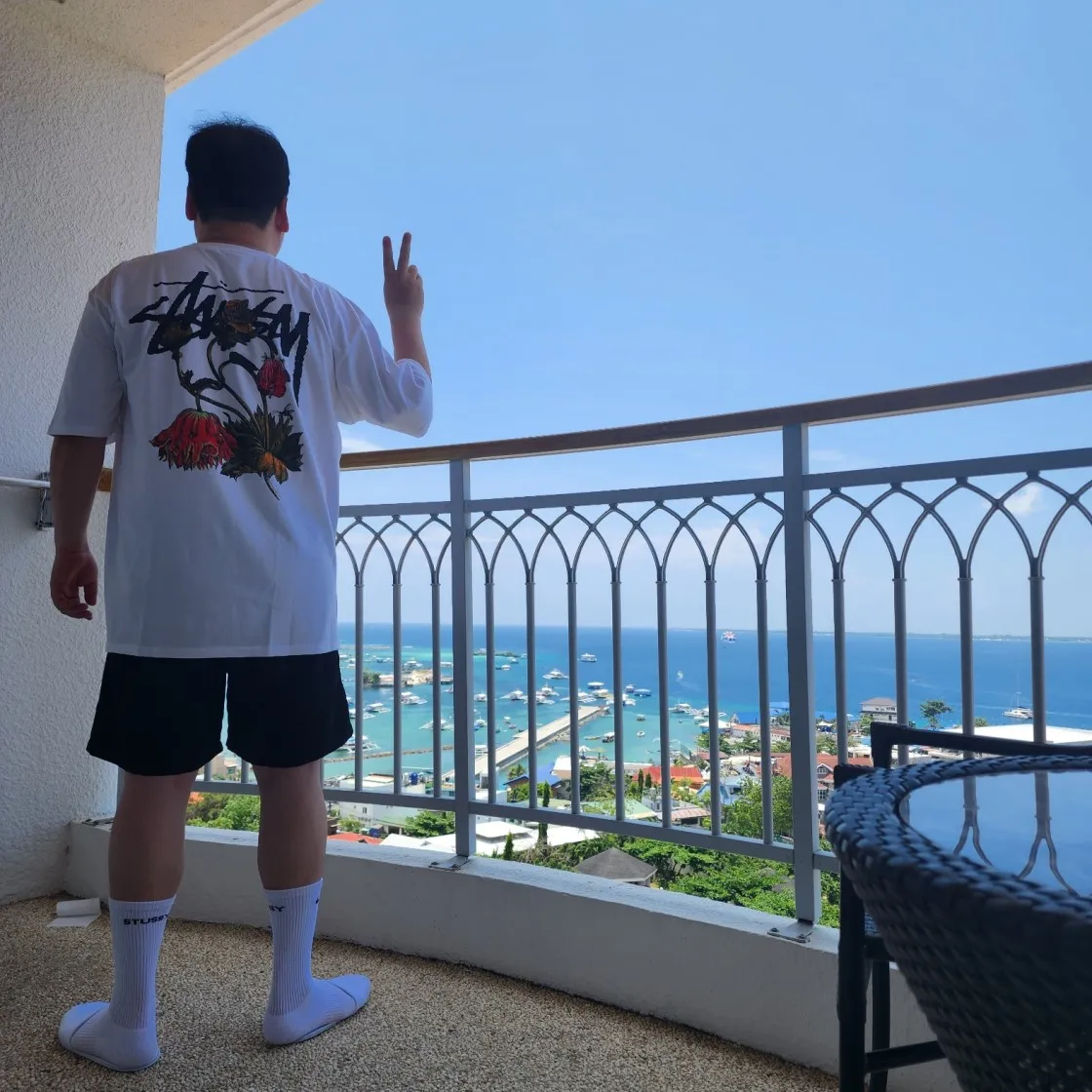 스투시 위더드 플라워 티셔츠 화이트 thumbnail 5