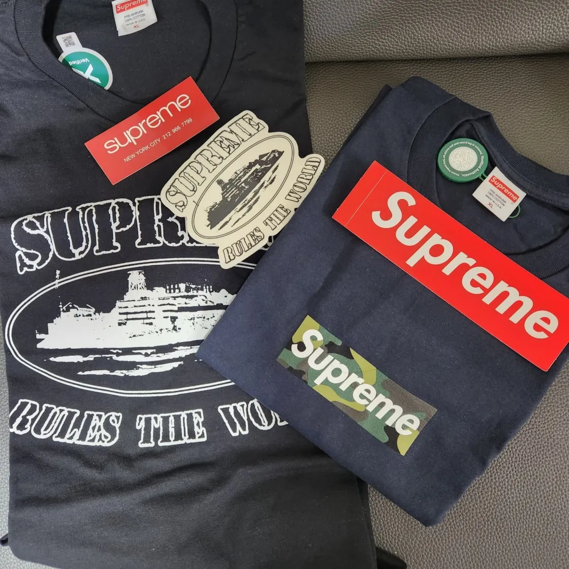 슈프림 박스로고 티셔츠 네이비 - 23FW thumbnail 7