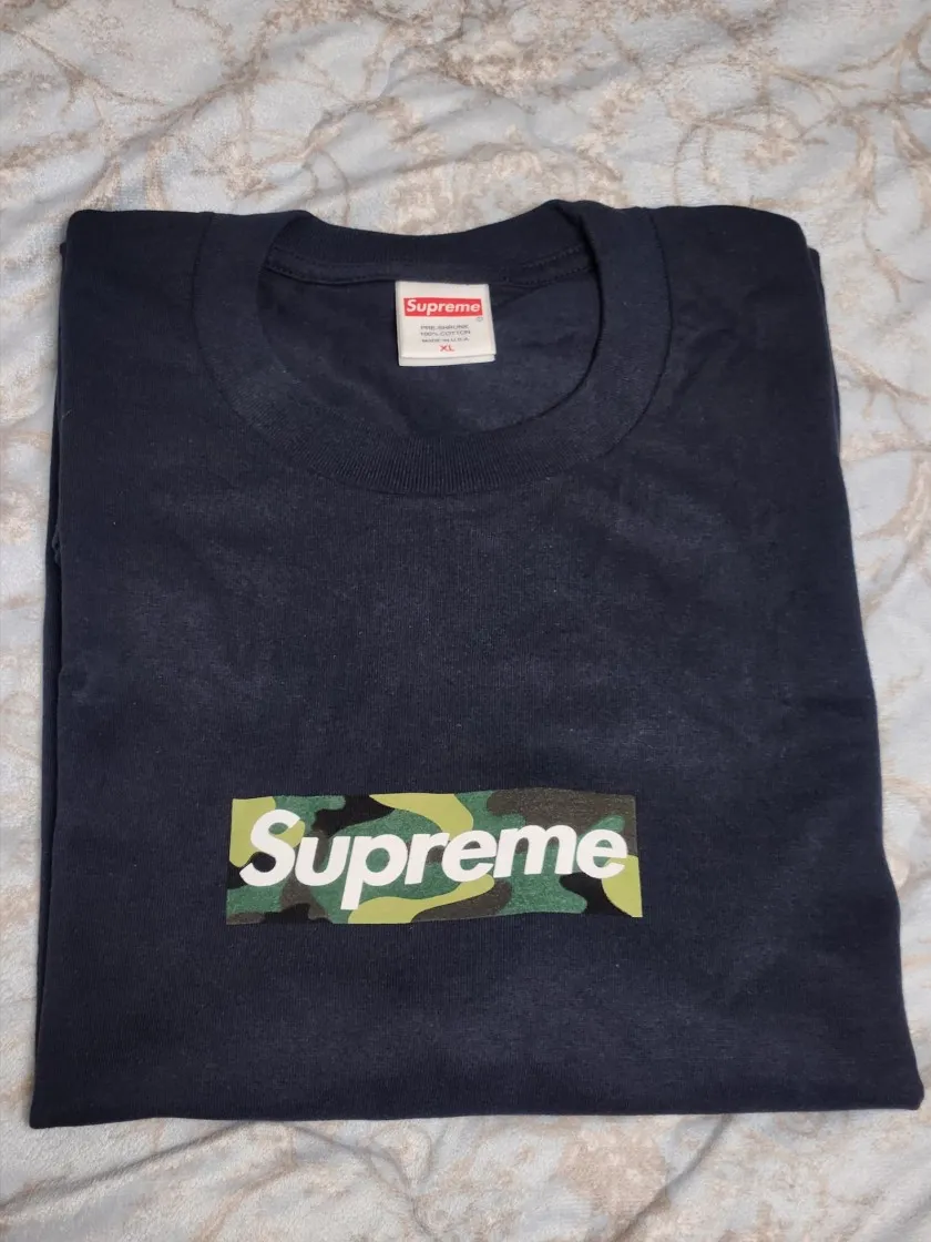 슈프림 박스로고 티셔츠 네이비 - 23FW thumbnail 8