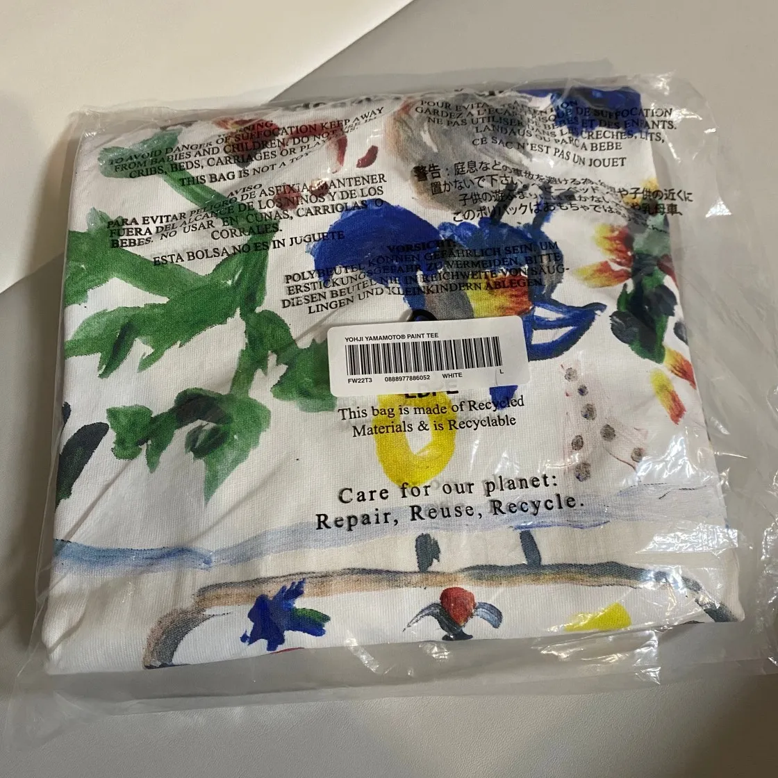 슈프림 x 요지 야마모토 페인트 티셔츠 화이트 - 22FW thumbnail 6