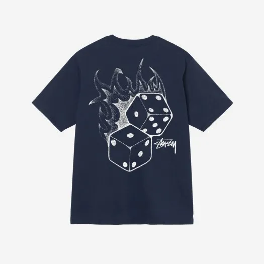 스투시 파이어 다이스 티셔츠 네이비
