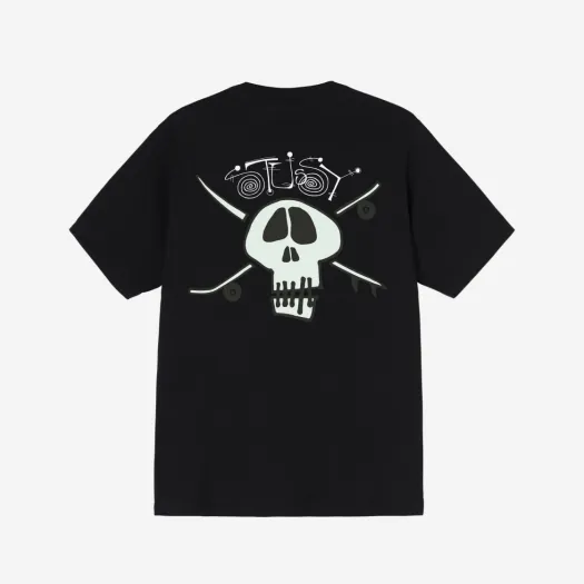 스투시 서프 스케이트 스컬 티셔츠 블랙