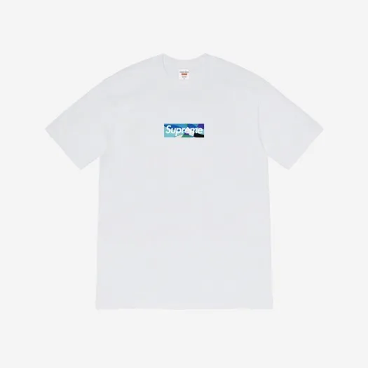 슈프림 x 에밀리오 푸치 박스로고 티셔츠 화이트 블루 - 21SS