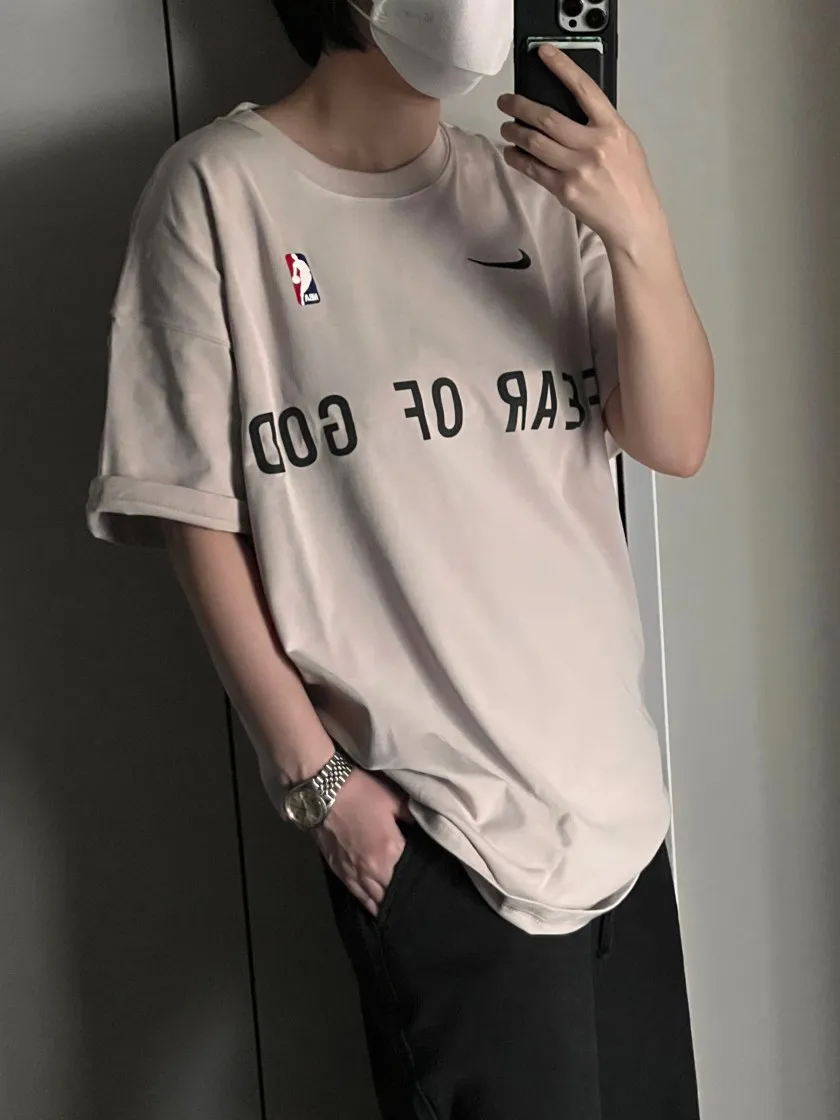 나이키 x 피어 오브 갓 웜업 티셔츠 오트밀 thumbnail 6