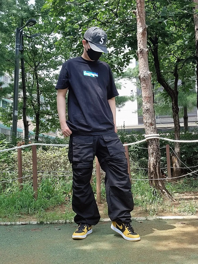 슈프림 x 에밀리오 푸치 박스로고 티셔츠 블랙 블루 - 21SS thumbnail 3