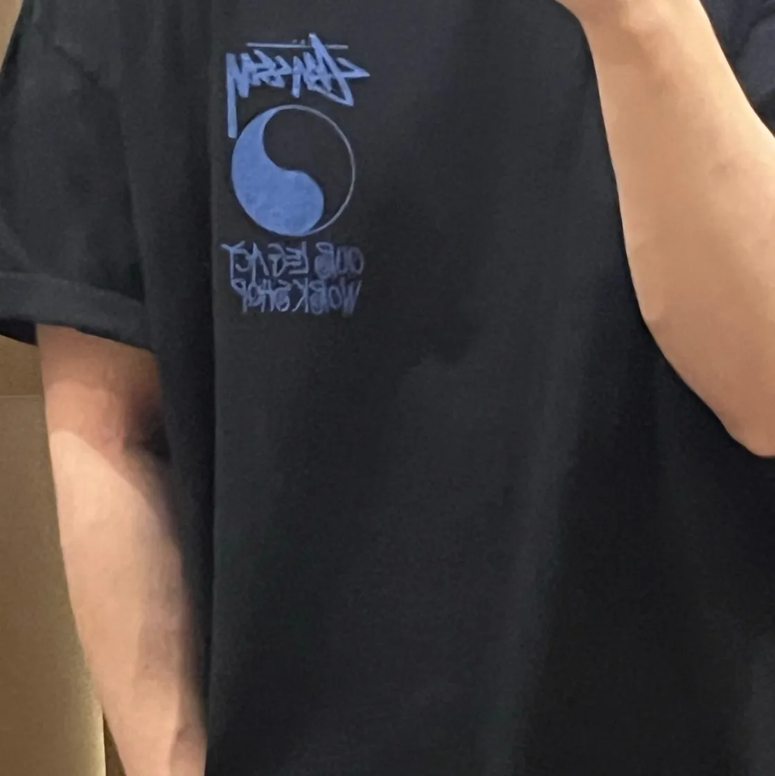 스투시 x 아워레가시 프레임 피그먼트 다이드 티셔츠 블랙 thumbnail 3