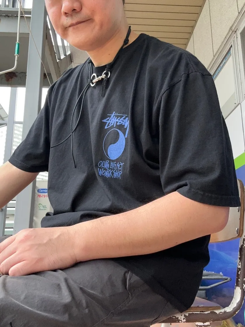 스투시 x 아워레가시 프레임 피그먼트 다이드 티셔츠 블랙 thumbnail 8