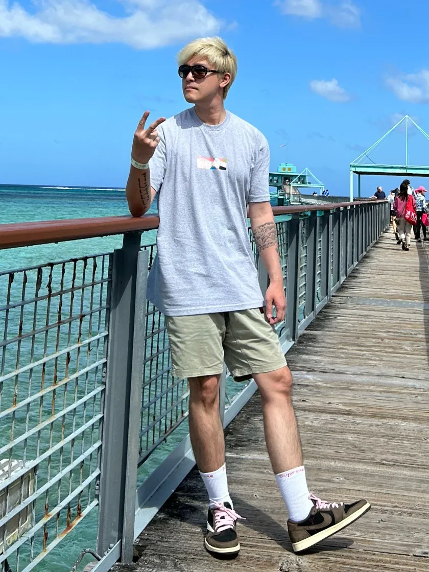 슈프림 x 에밀리오 푸치 박스로고 티셔츠 헤더 그레이 더스티 핑크 - 21SS thumbnail 3