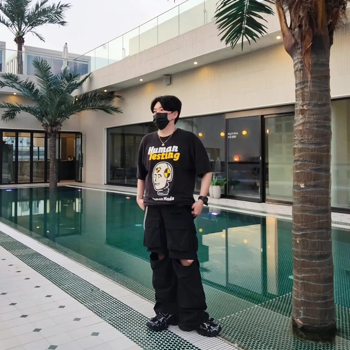 휴먼 메이드 x 에이셉 라키 휴먼 테스팅 티셔츠 블랙 thumbnail 2