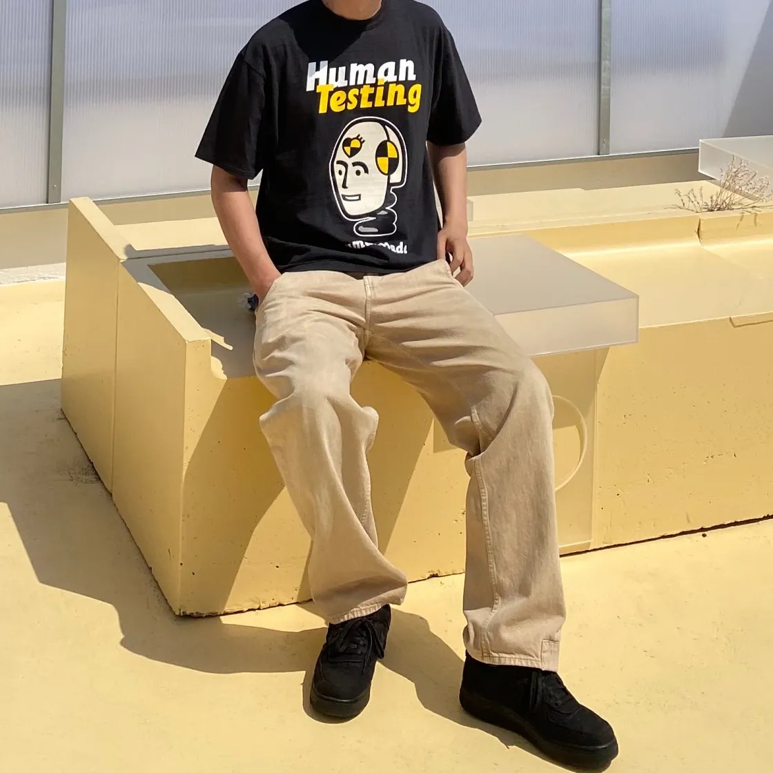 휴먼 메이드 x 에이셉 라키 휴먼 테스팅 티셔츠 블랙 thumbnail 9