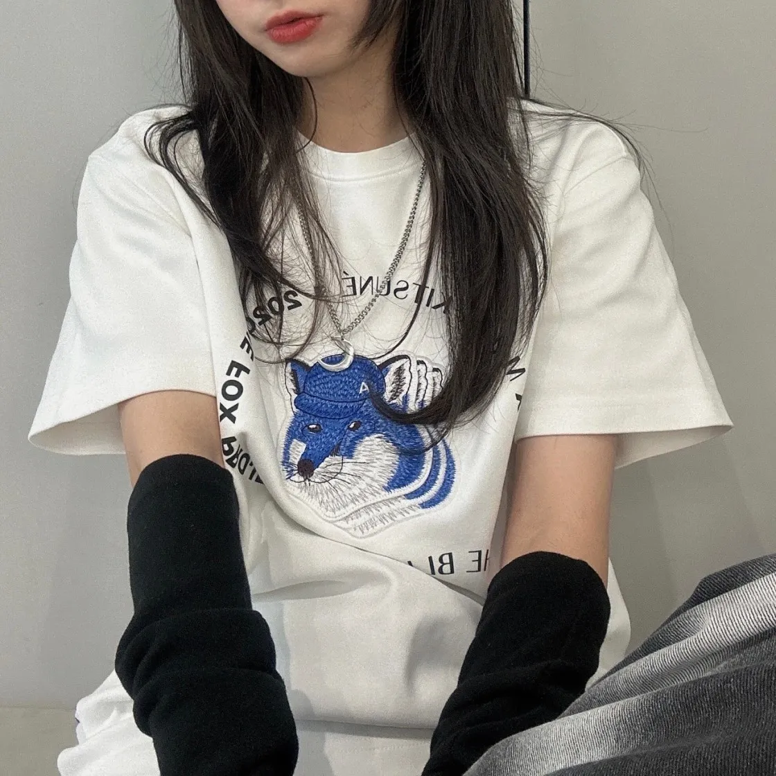 메종 키츠네 x 아더에러 트리플 폭스 헤드 로고 티셔츠 오프 화이트 thumbnail 2