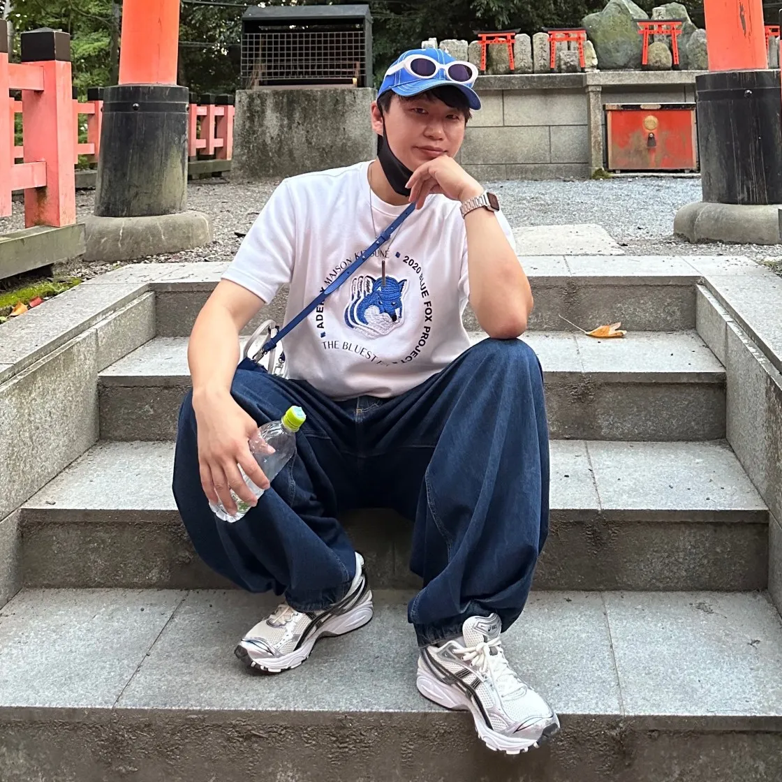 메종 키츠네 x 아더에러 트리플 폭스 헤드 로고 티셔츠 오프 화이트 thumbnail 3