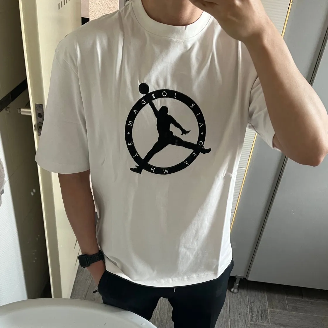 조던 x 오프화이트 숏슬리브 티셔츠 팬텀 - 아시아 thumbnail 7